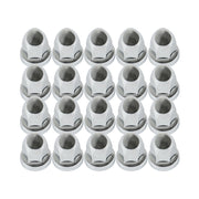 DURAFORCE Set of 20 Chrome 33mm Truck Lug Nut Covers w/ Flange Push-On Caps 2-3/8" High