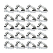 DURAFORCE Set of 20 Chrome 33mm Truck Lug Nut Covers w/ Flange Push-On Caps 2-3/8" High