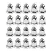 DURAFORCE Set of 20 Chrome 33mm Truck Lug Nut Covers w/ Flange Push-On Caps 2-3/8" High