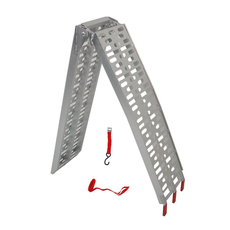 DURAFORCE Aluminum Folding Motorcycle Loading Ramp for Lawn Mower Truck Trailer - 1pc
