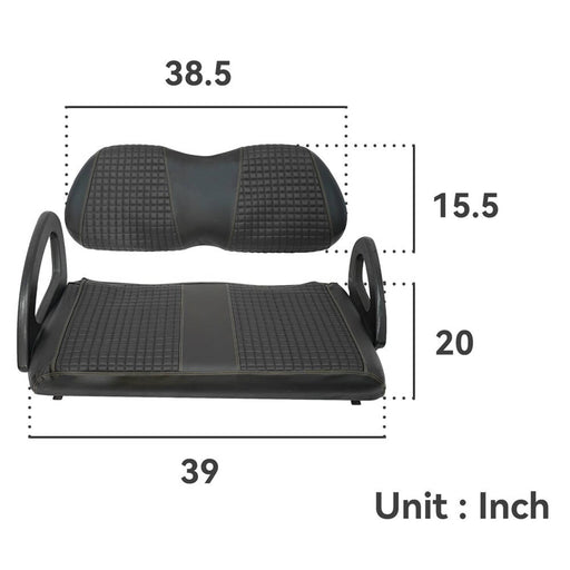 DURAFORCE Black Golf Cart Diamond Seat Cover Kit for Club Car Precedent 2PCS