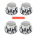 DURAFORCE 2 Pair 33mm Chrome Rear Wheel Axle Covers Hub Caps Lug Nuts Semi Truck