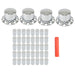 DURAFORCE 2 Pair 33mm Chrome Rear Wheel Axle Covers Hub Caps Lug Nuts Semi Truck