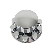 DURAFORCE 2 Pair 33mm Chrome Rear Wheel Axle Covers Hub Caps Lug Nuts Semi Truck