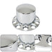 DURAFORCE 2 Pair 33mm Chrome Rear Wheel Axle Covers Hub Caps Lug Nuts Semi Truck