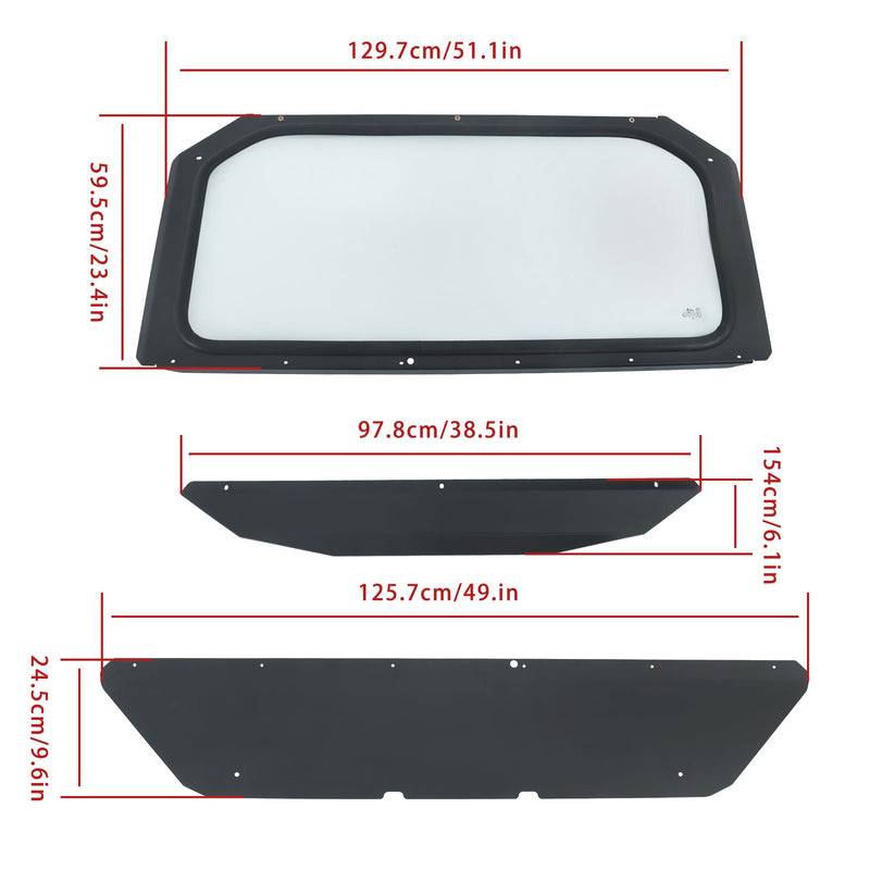 DURAFORCE Full Glass Windshield with Sun Visor UV Protect for 17-24 Can-Am Maverick X3