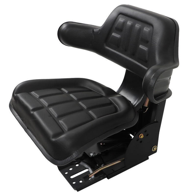 DURAFORCE Black Tractor Suspension Seat with Armrest for Ford, New Holland & John Deere