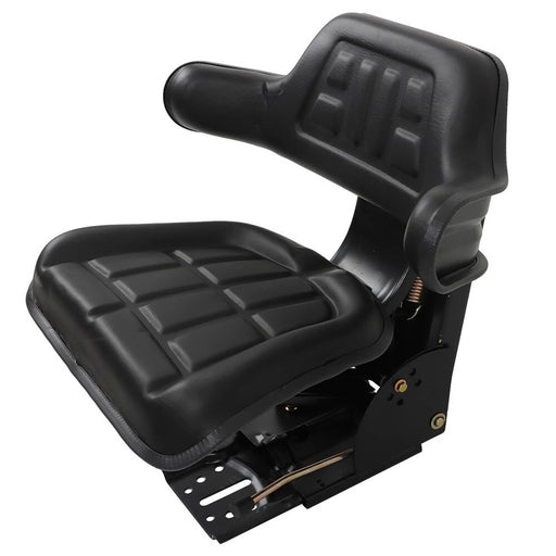 DURAFORCE Black Tractor Suspension Seat with Armrest for Ford, New Holland & John Deere