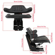 DURAFORCE Black Tractor Suspension Seat with Armrest for Ford, New Holland & John Deere