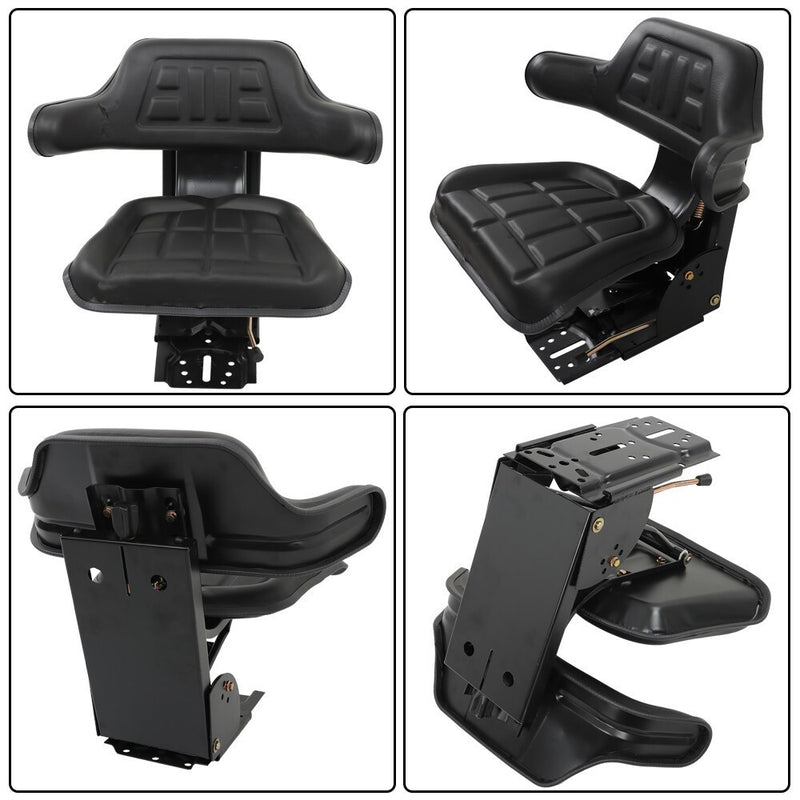 DURAFORCE Black Tractor Suspension Seat with Armrest for Ford, New Holland & John Deere
