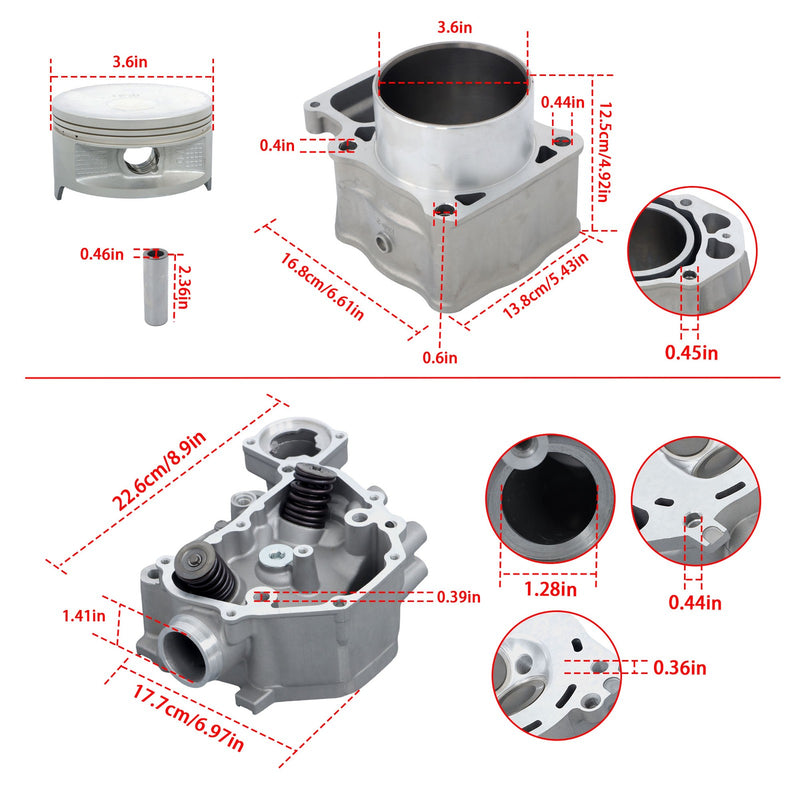 DURAFORCE Honda TRX500 Cylinder Head + Cylinder + Rebuild Kit 12200-HP7-A01 ATV Parts