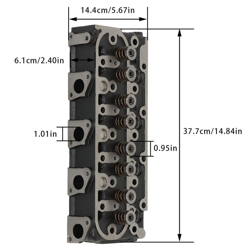 DURAFORCE Kubota V1505 Engine Cylinder Head with Gasket Kit New Fit V1505D V1505T E