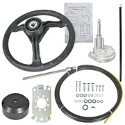DURAFORCE NEW 13.5" Boat Wheel & 13ft Rotary Steering Kit Outboard SS13713
