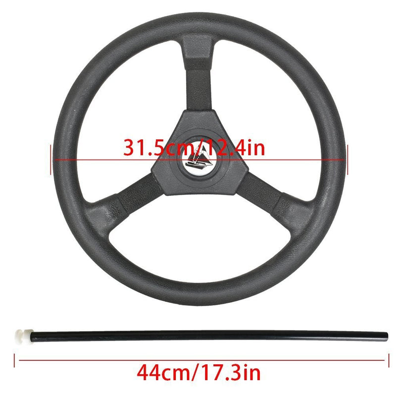 DURAFORCE NEW 13.5" Boat Wheel & 13ft Rotary Steering Kit Outboard SS13713