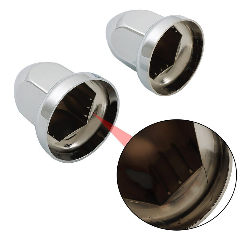 DURAFORCE 40x 33mm Chrome ABS Lug Nut Covers Push-On Bullet Caps for Semi Truck