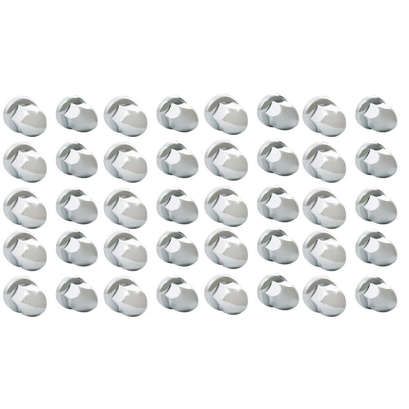 DURAFORCE 33mm ABS Chrome Bullet Lug Nut Covers Push-On for Semi Truck 40 Pack