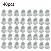 DURAFORCE 33mm ABS Chrome Bullet Lug Nut Covers Push-On for Semi Truck 40 Pack