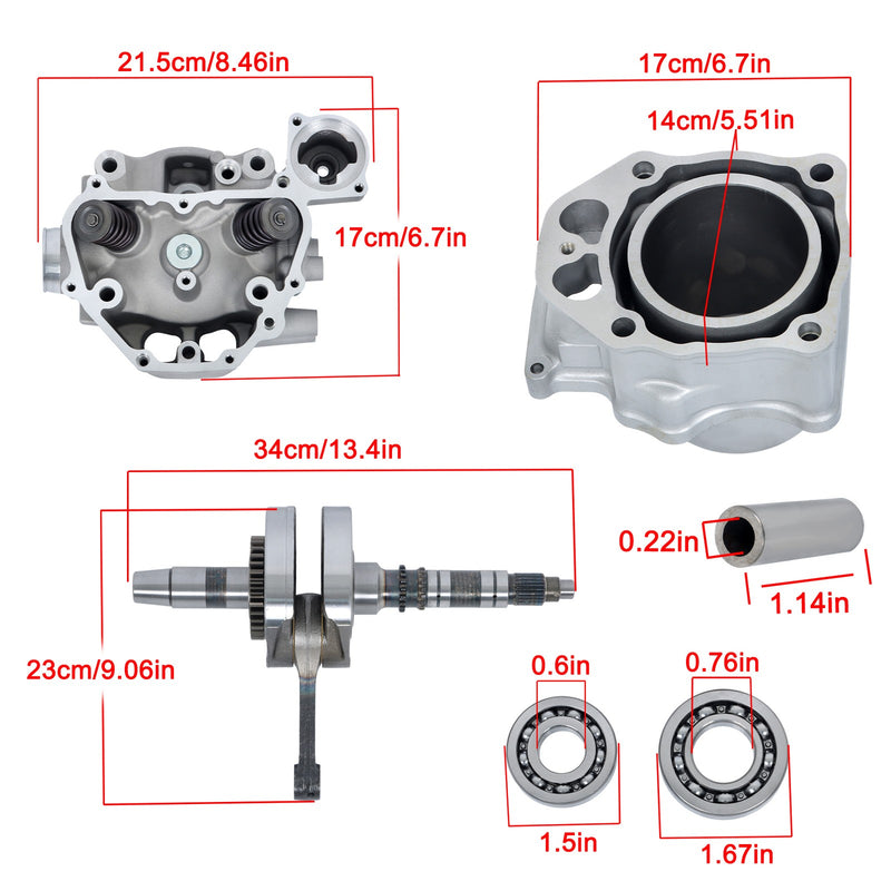 DURAFORCE Honda TRX420 Engine Rebuild Kit Cylinder Head Crankshaft Bearings 2009-2024