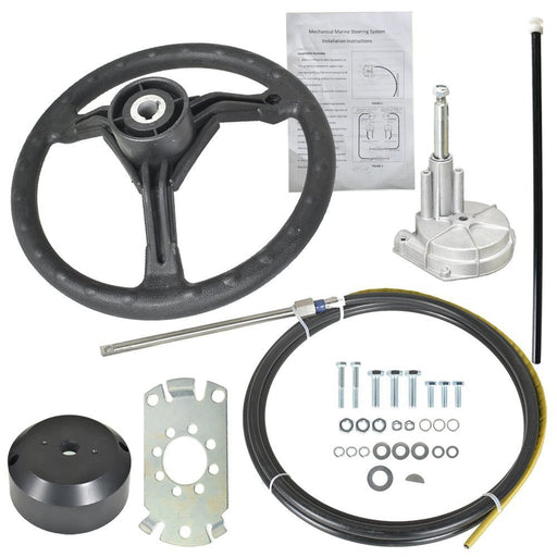 DURAFORCE 13.5" Boat Wheel & Rotary Steering Kit 13ft Outboard System SS13713