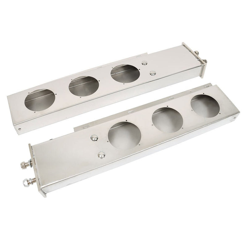 DURAFORCE New 30" Stainless Steel Mud Flap Hanger Light Cutouts Spring Loaded 2.5 Pattern
