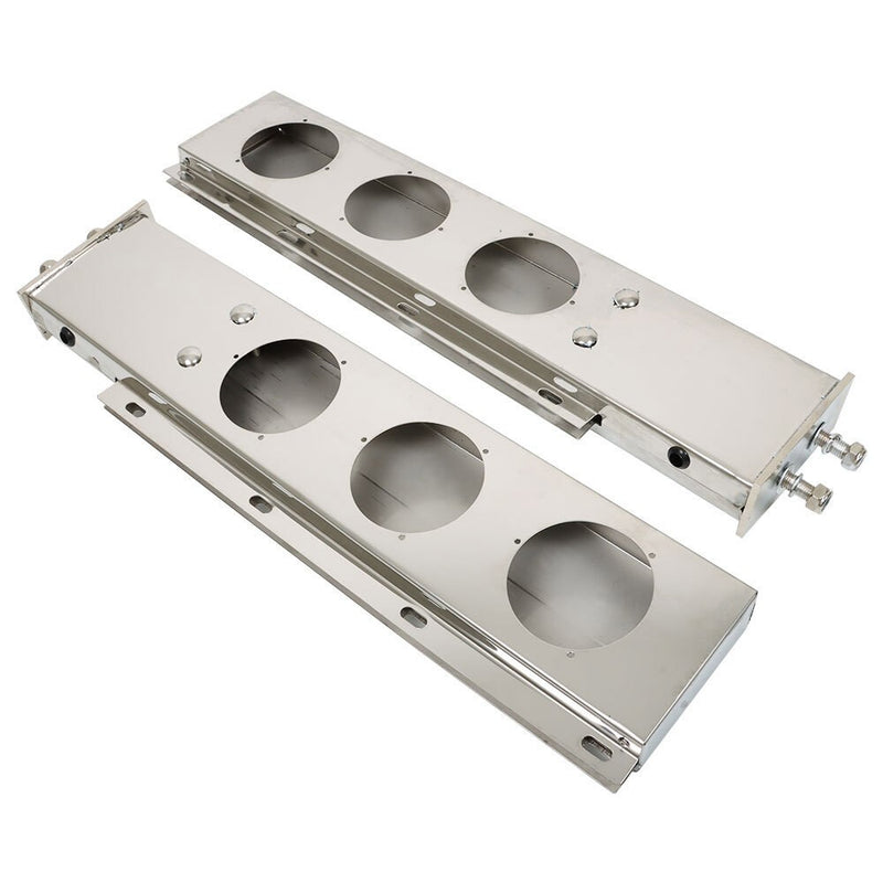 DURAFORCE New 30" Stainless Steel Mud Flap Hanger Light Cutouts Spring Loaded 2.5 Pattern