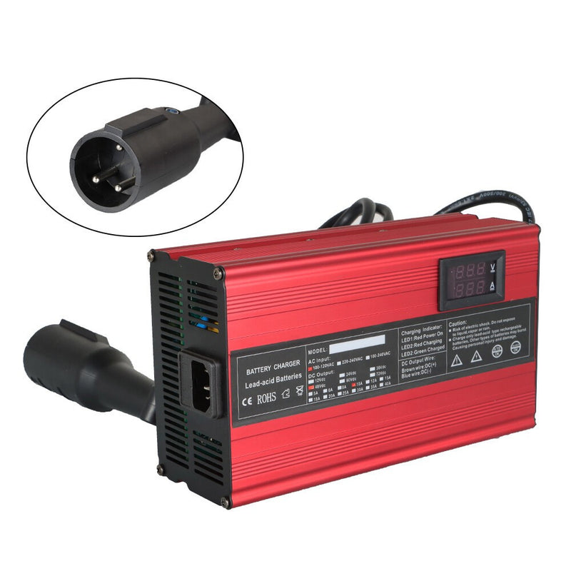 DURAFORCE 48V 10A Battery Charger for Club Car Golf Cart with 3-Pin Round Plug