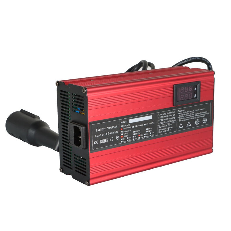 DURAFORCE 48V 10A Battery Charger for Club Car Golf Cart with 3-Pin Round Plug