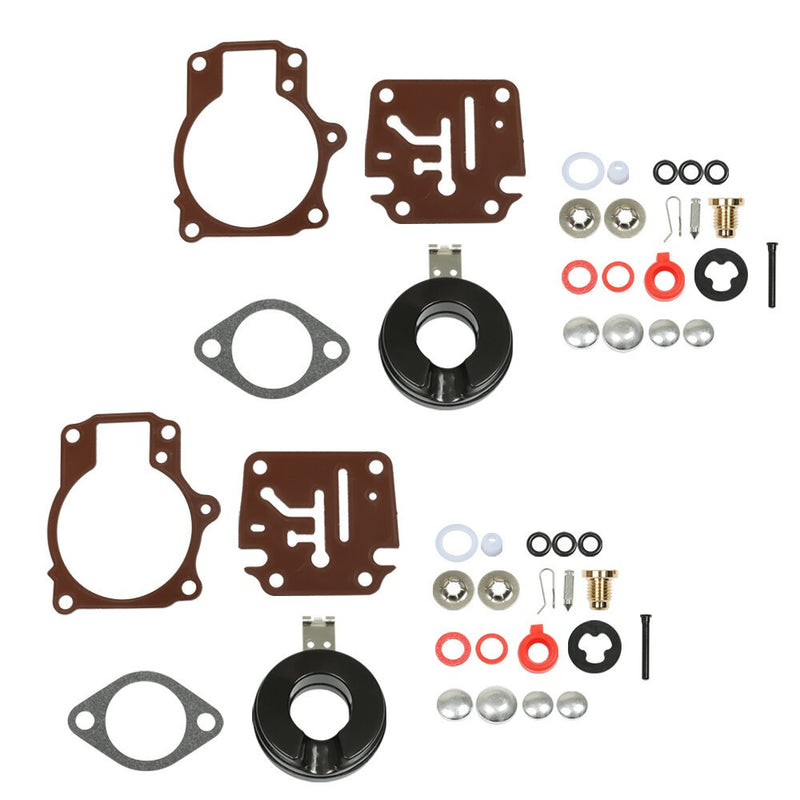 DURAFORCE Johnson Evinrude 50-60 HP Carburetor Rebuild Kit 2-Pack with Float