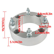 DURAFORCE 4x 2" 4x137 Silver Wheel Spacers M10x1.25 for Kawasaki Mule 500-610
