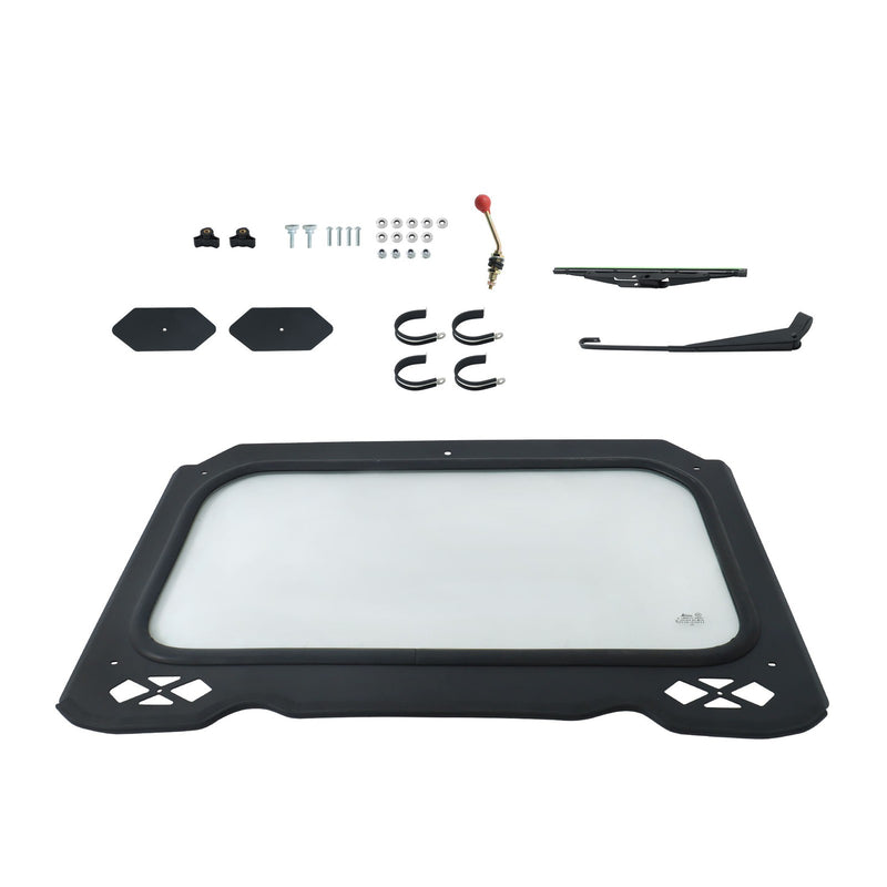 DURAFORCE UTV Full Glass Windshield with Wiper for Polaris RZR 1000 S 2016-2018