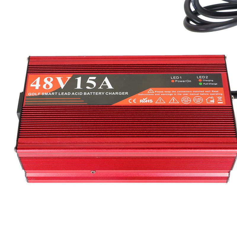 DURAFORCE 48V 15A 3-Stage Golf Cart Battery Charger for EZgo RXV TXT with RXV Plug