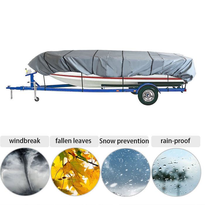 DURAFORCE 14ft Jon Boat Cover Grey 210D Waterproof Trailerable 70inch