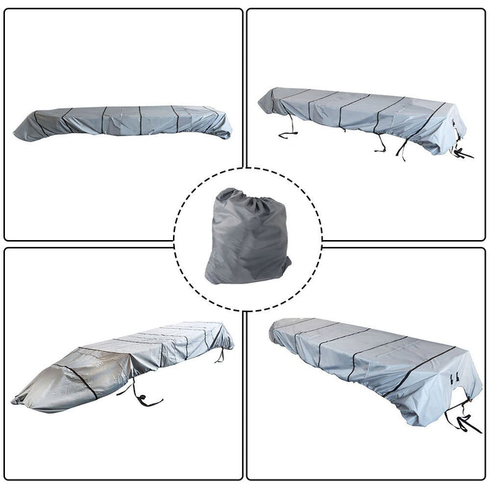 DURAFORCE 14ft Jon Boat Cover Grey 210D Waterproof Trailerable 70inch