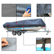 DURAFORCE Waterproof 210D Boat Cover 20-22Ft Trailerable Fishing Ski Bass V-Hull