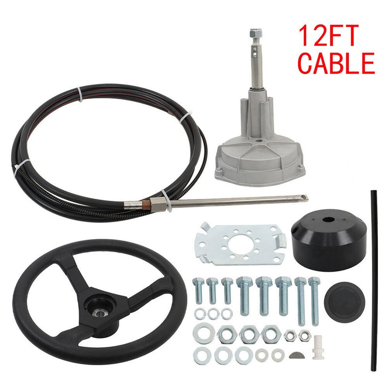 DURAFORCE Rotary Outboard Steering System Kit 12ft Marine Cable SS13712