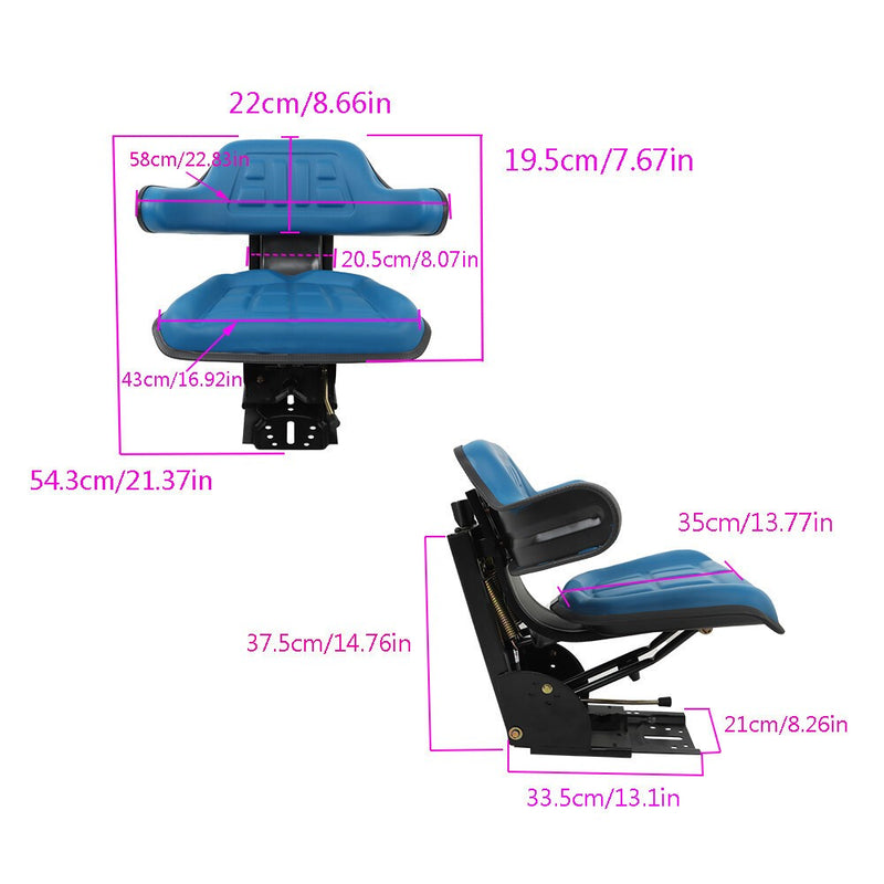 DURAFORCE Blue Universal Tractor Suspension Seat for Ford New Holland 4110 4600 5000