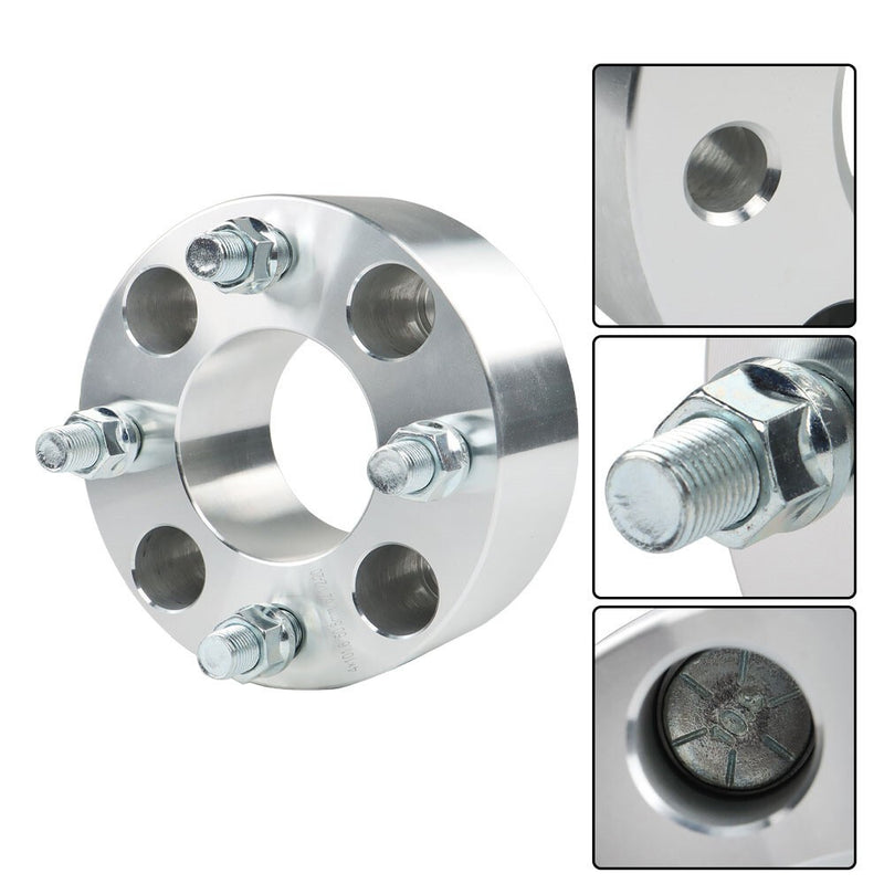DURAFORCE ATV Wheel Flange 2" 50mm 4x101.6mm Hub 62mm Thread 1/2"x20 Silver 4pcs