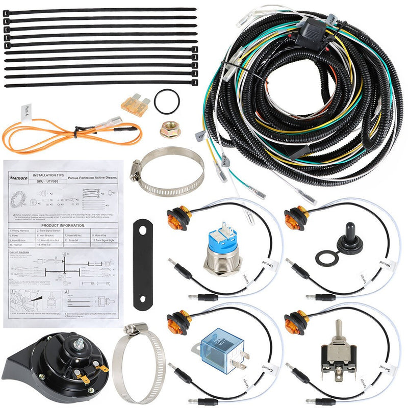 DURAFORCE Pug & Play LED Turn Signal Light Kit with Horn for Polaris Ranger Can-Am