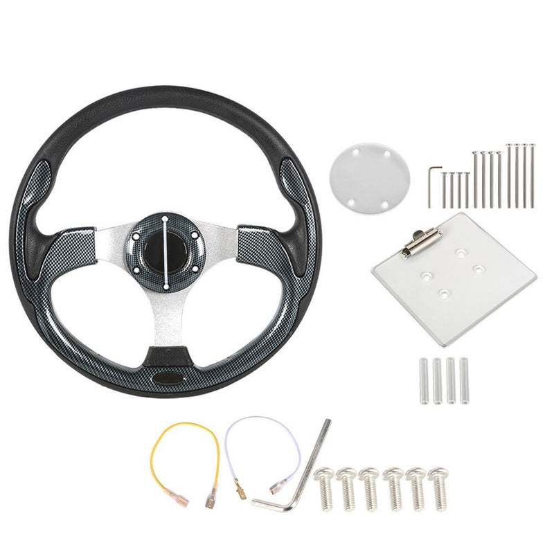 DURAFORCE Golf Cart Steering Wheel with Score Card Holder for Yamaha EZGO Club Car