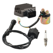 DURAFORCE Honda TRX350TE/TM 00-06 Rectifier Starter Solenoid Ignition Coil Spark Plug Set