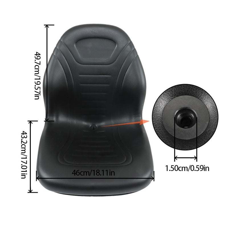 DURAFORCE New Skid Steer Black Bucket Seat for John Deere 240 250 315 328D 332 7775