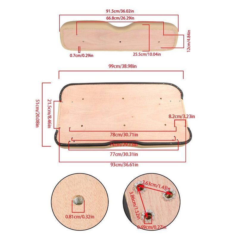 DURAFORCE E-Z-GO RXV 2008+ Beige Front Seat Cushion Set for Freedom Golf Carts