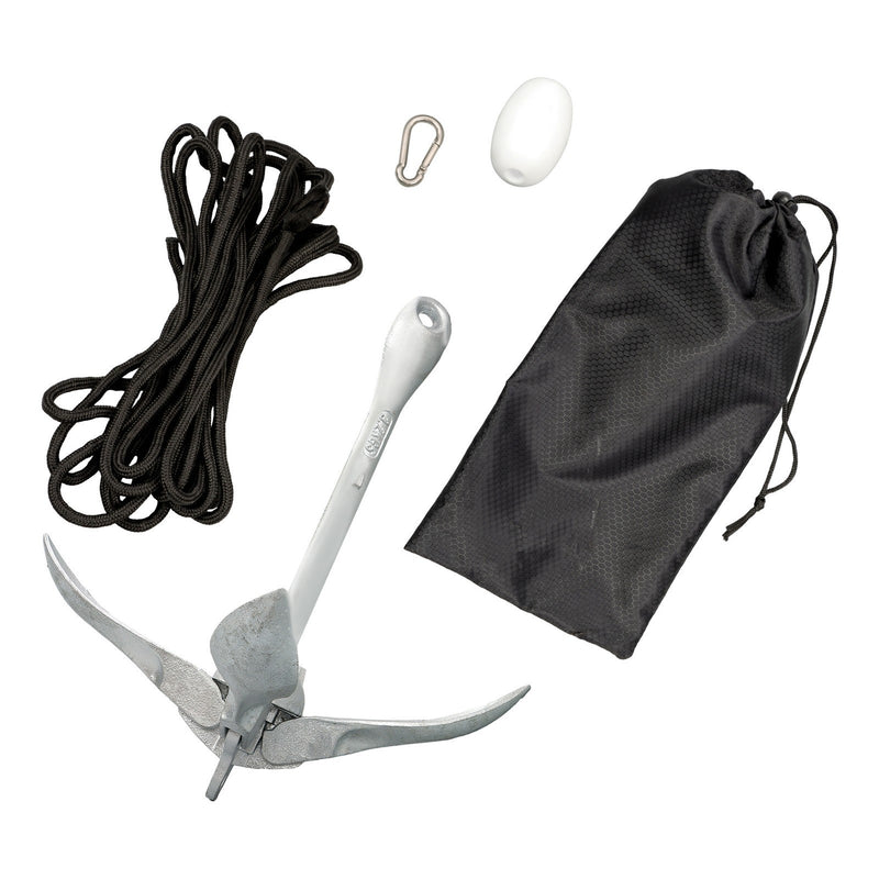 DURAFORCE 3.2kg White Folding Grapnel Anchor for Boat Marine Kayak - 1PCS Set