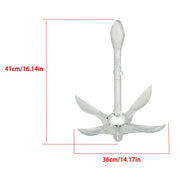 DURAFORCE 3.2kg White Folding Grapnel Anchor for Boat Marine Kayak - 1PCS Set