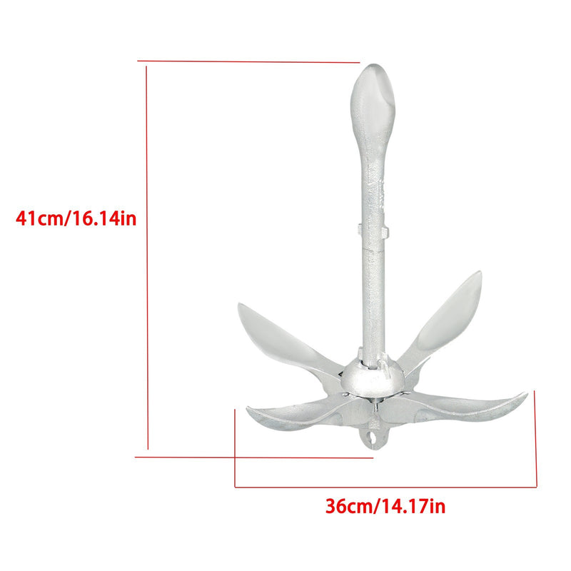 DURAFORCE 3.2kg White Folding Grapnel Anchor for Boat Marine Kayak - 1PCS Set