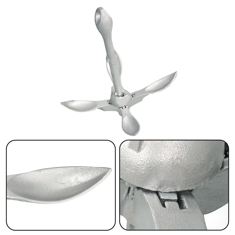 DURAFORCE 3.2kg White Folding Grapnel Anchor for Boat Marine Kayak - 1PCS Set