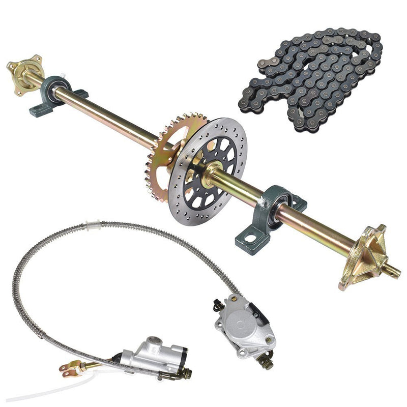 DURAFORCE 44" ATV Go Kart Rear Live Axle Kit Sprocket Brake Wheel Hub Quad Fit