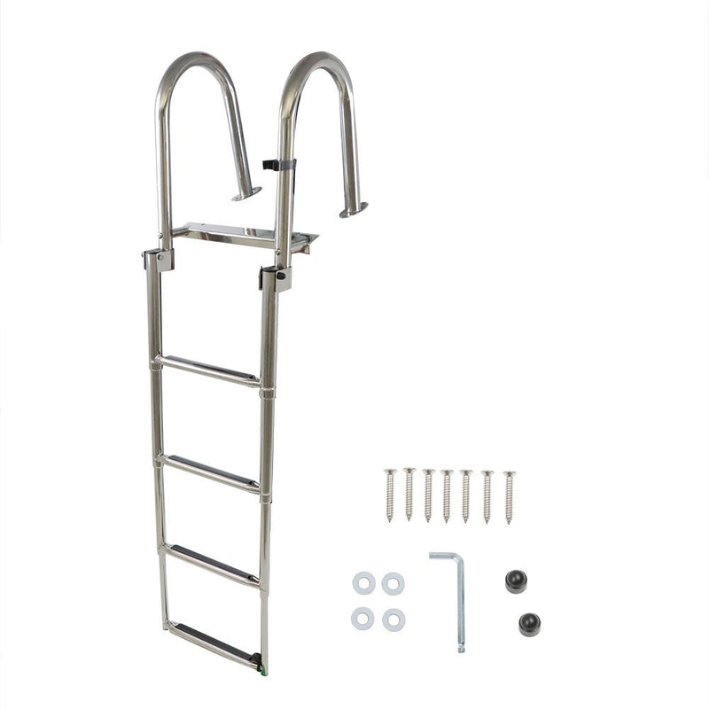 DURAFORCE 4-Step Stainless Steel Telescoping Boat Ladder Foldable Premium New