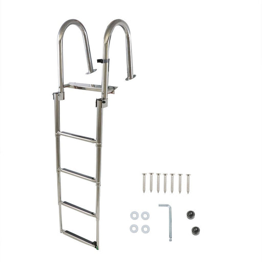 DURAFORCE 4-Step Stainless Steel Telescoping Boat Ladder Foldable Premium New