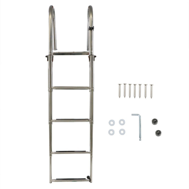 DURAFORCE 4-Step Stainless Steel Telescoping Boat Ladder Foldable Premium New